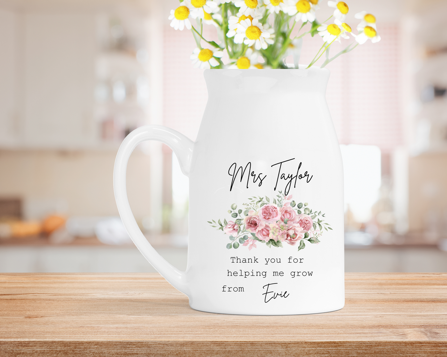 Personalised Teacher Vase – Ceramic Milk Jug