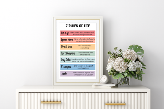 7 Rules of Life Print