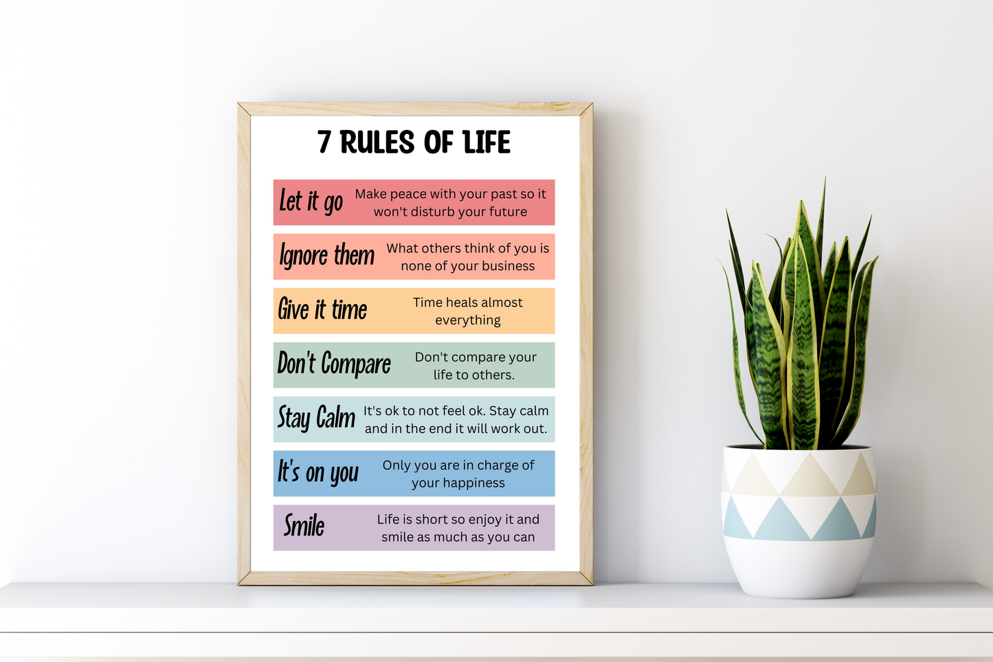 7 Rules of Life Print