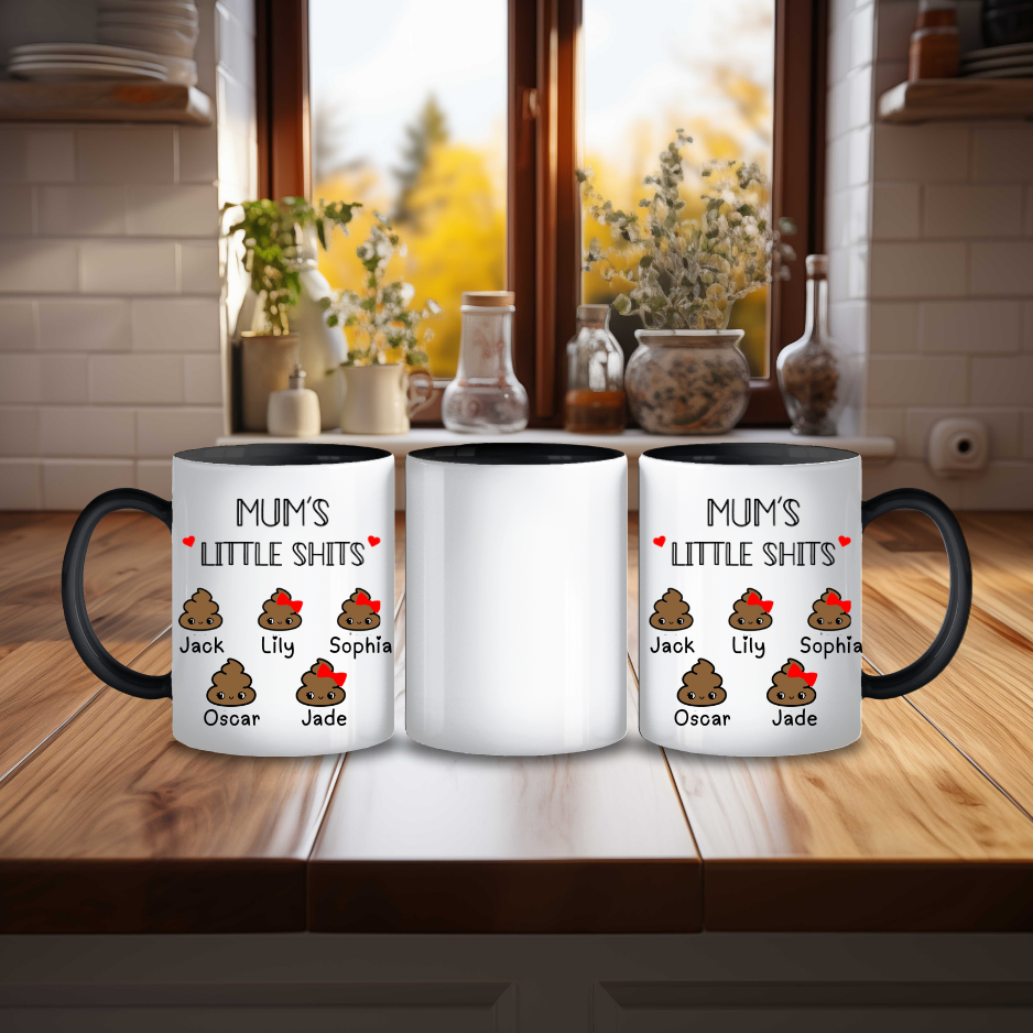 Personalised Mum's Little Sh*ts Coffee Mug