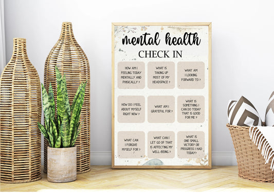 Mental Health Check In Print