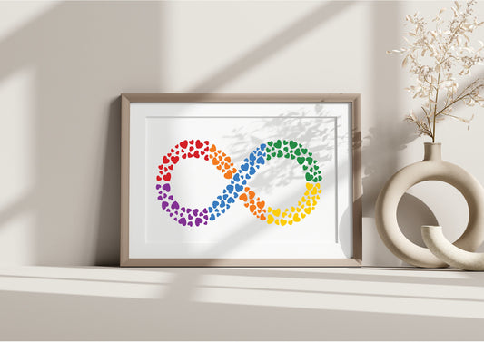 Vibrant Autism Infinity Sign Heart Print