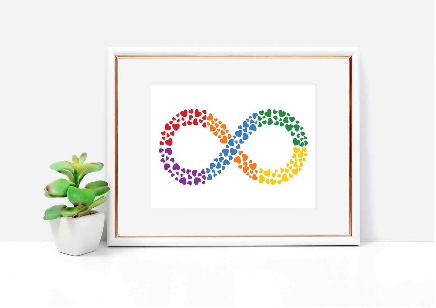Vibrant Autism Infinity Sign Heart Print