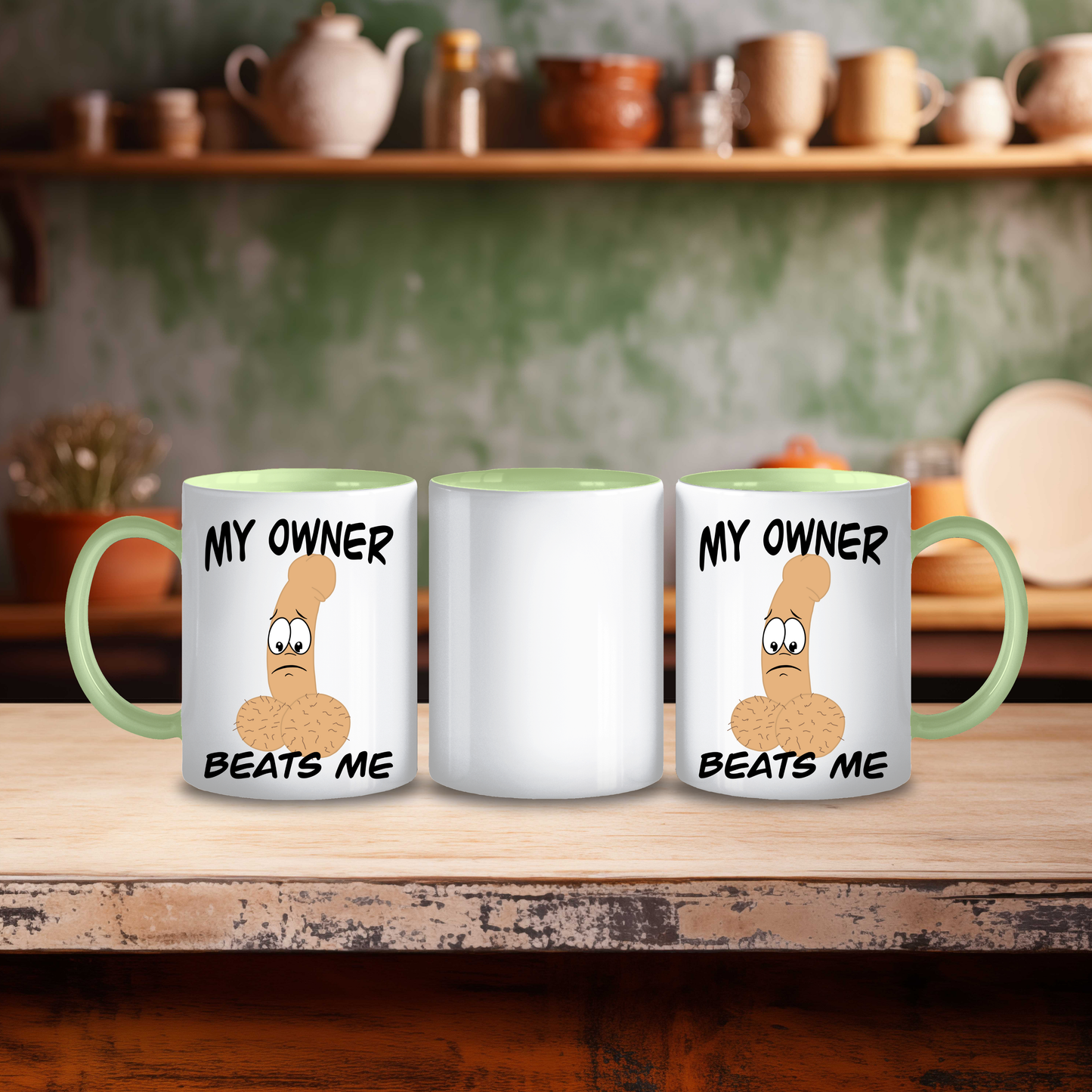 Funny My Owner Beats Me Mug