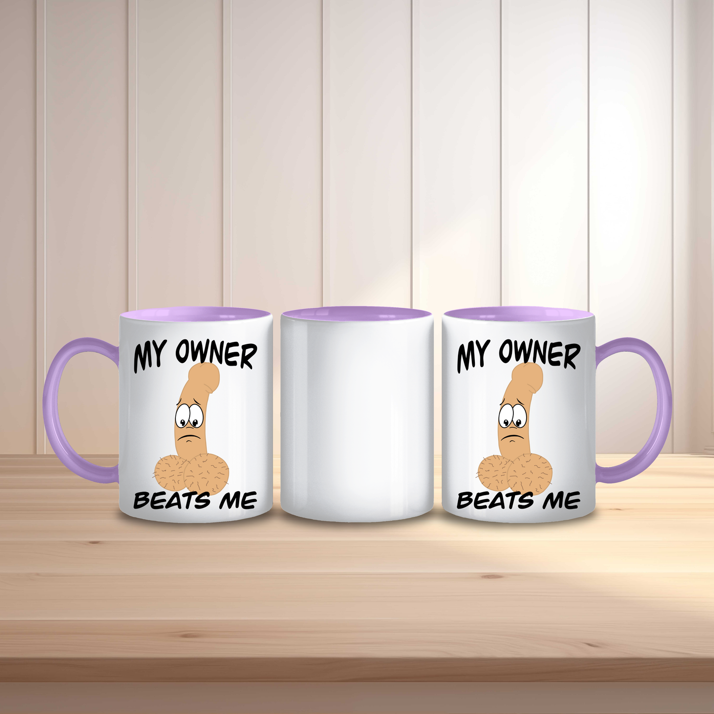 Funny My Owner Beats Me Mug