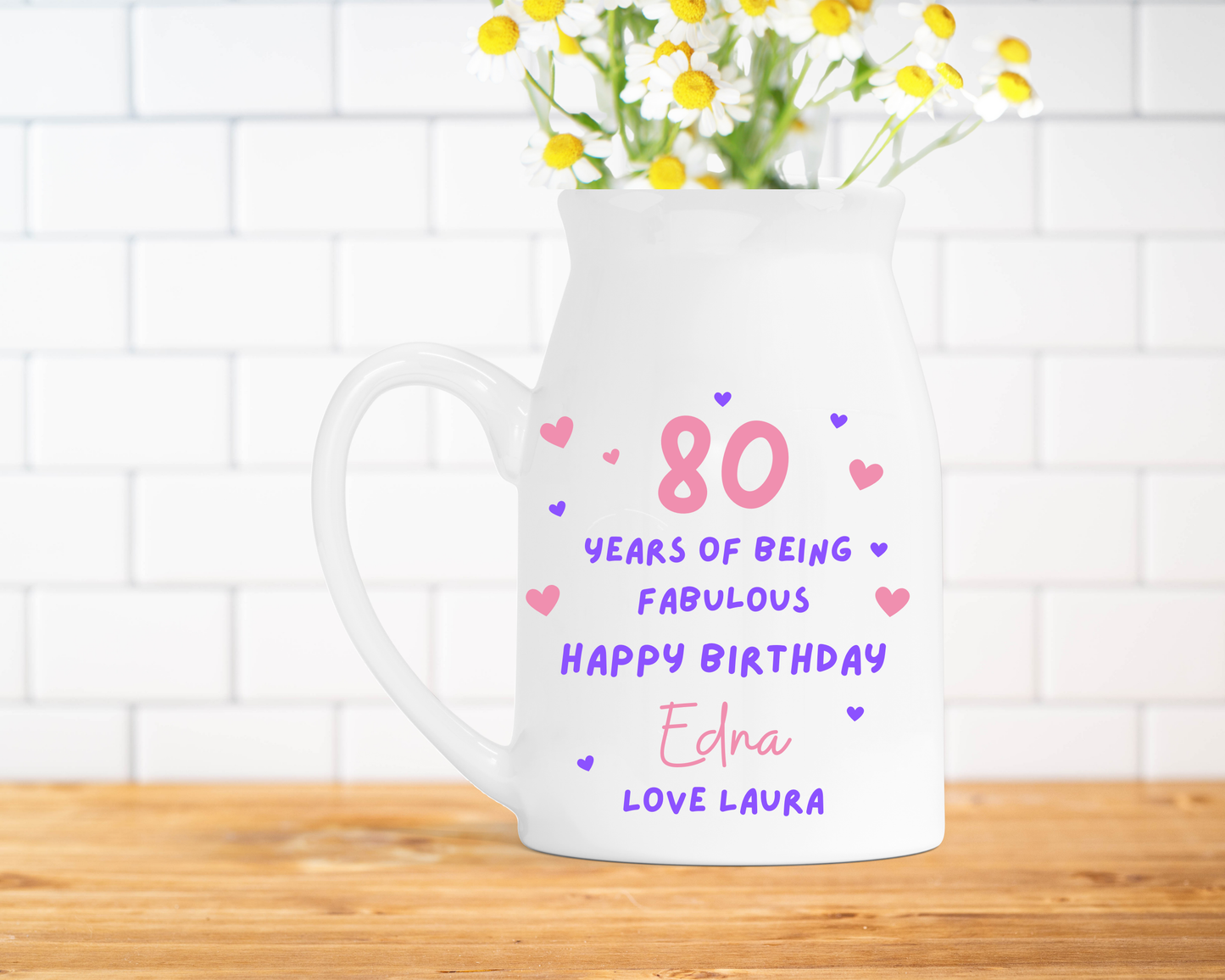 Personalised Birthday Milk Jug Vase