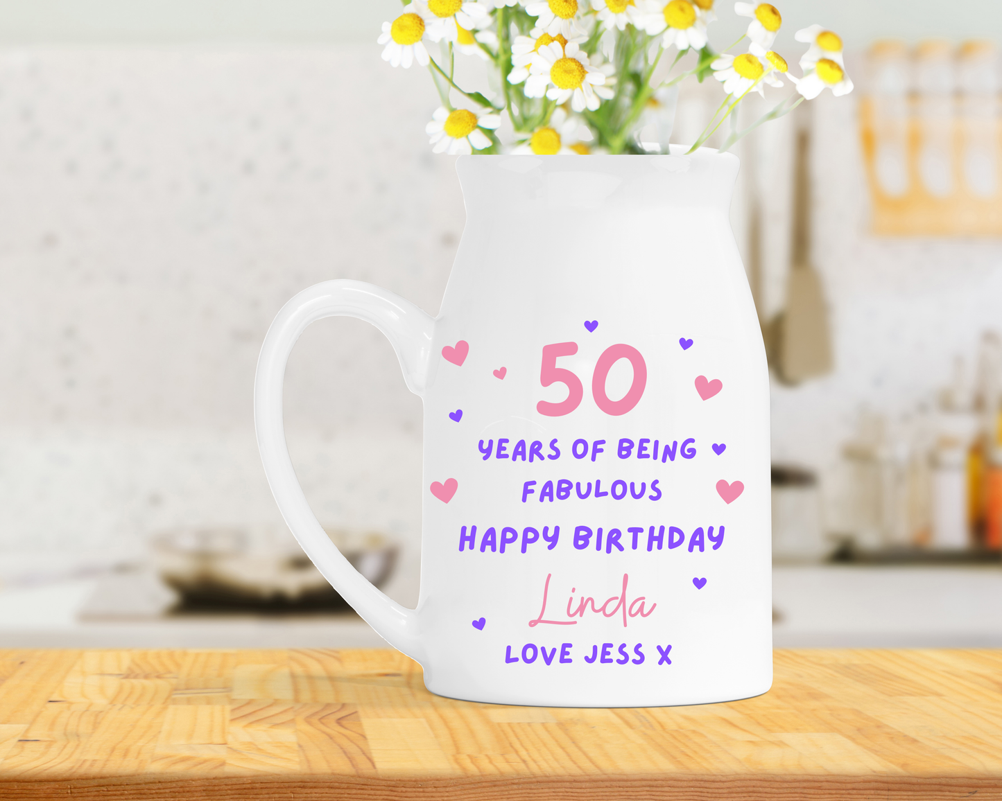 Personalised Birthday Milk Jug Vase