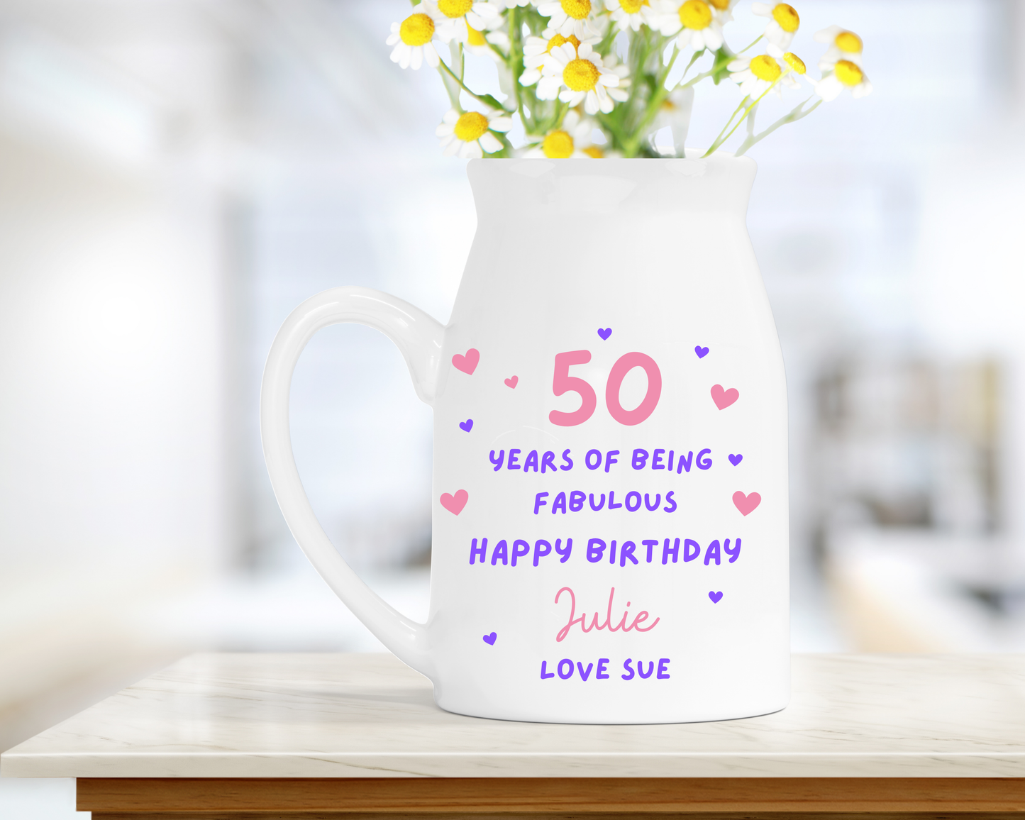 Personalised Birthday Milk Jug Vase