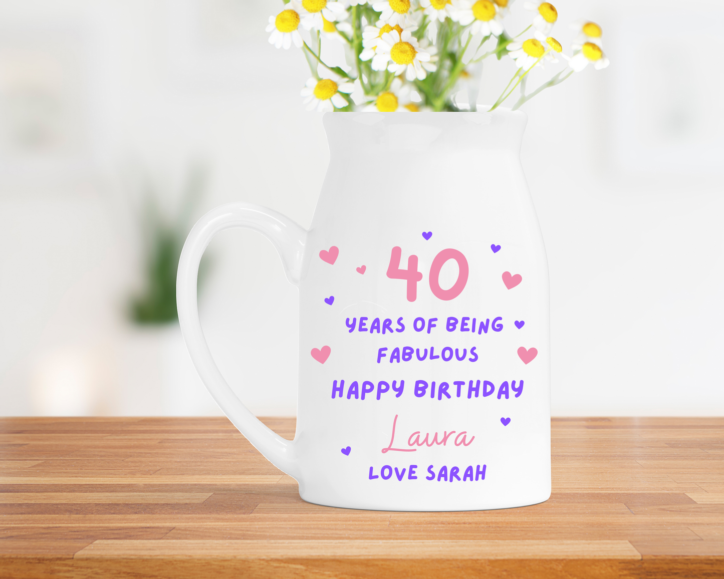 Personalised Birthday Milk Jug Vase