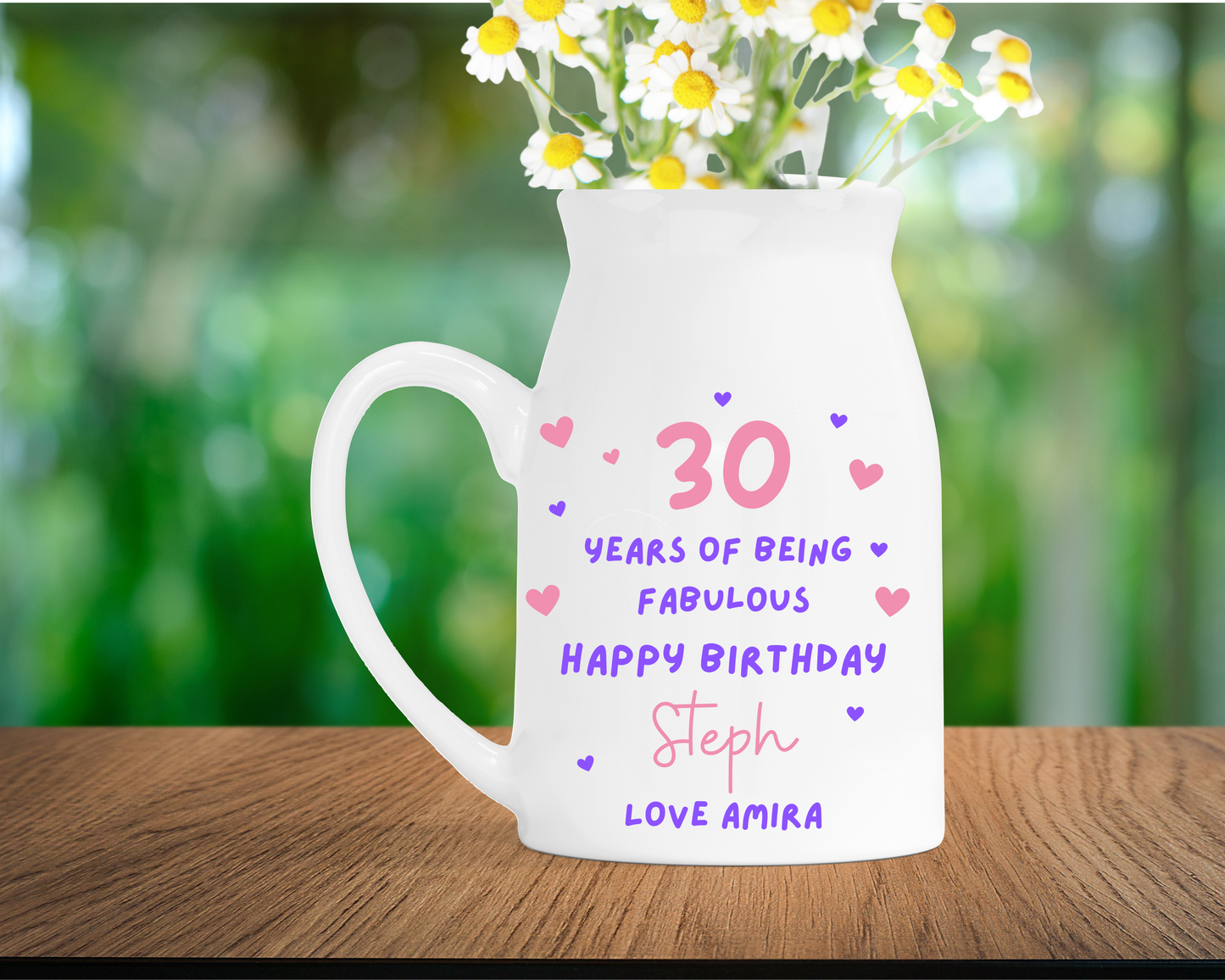 Personalised Birthday Milk Jug Vase