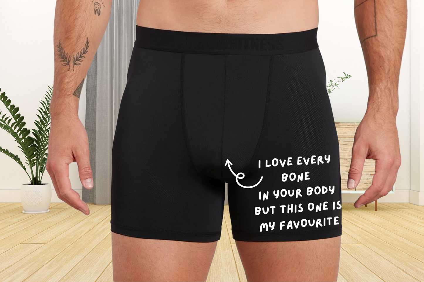 Funny 'Favourite Bone' Boxer Briefs, Novelty Underwear Gift