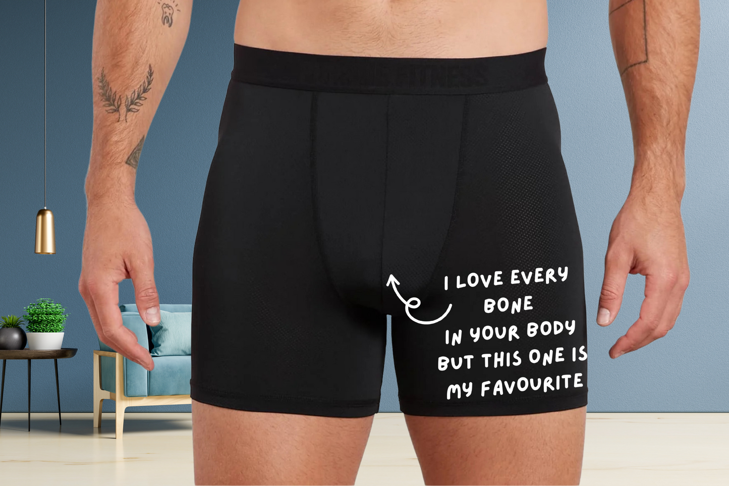 Funny 'Favourite Bone' Boxer Briefs, Novelty Underwear Gift