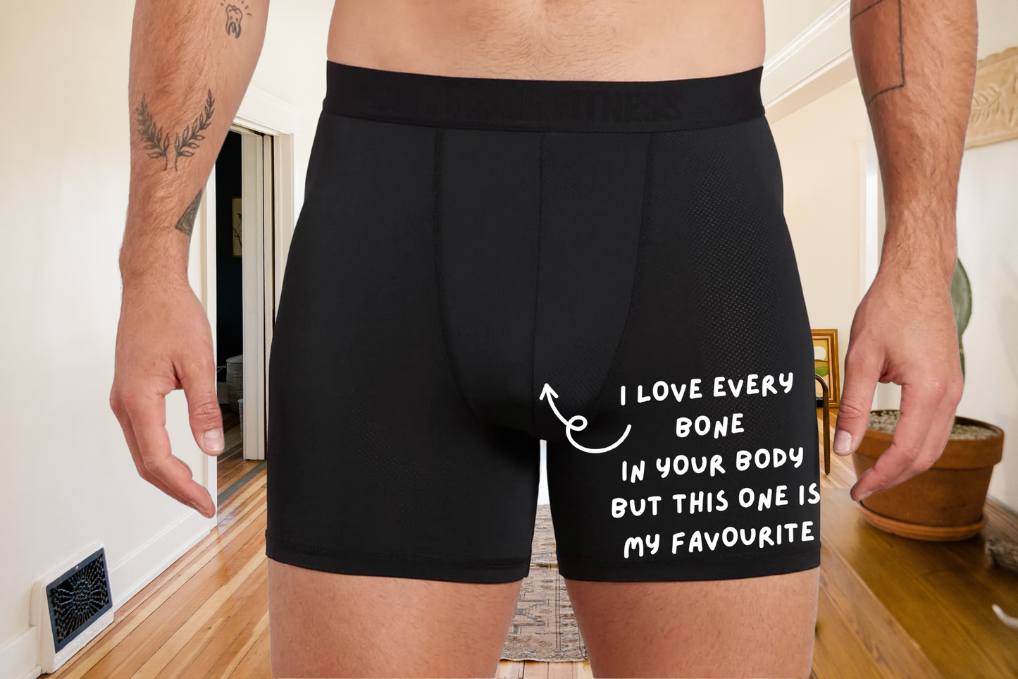 Funny 'Favourite Bone' Boxer Briefs, Novelty Underwear Gift