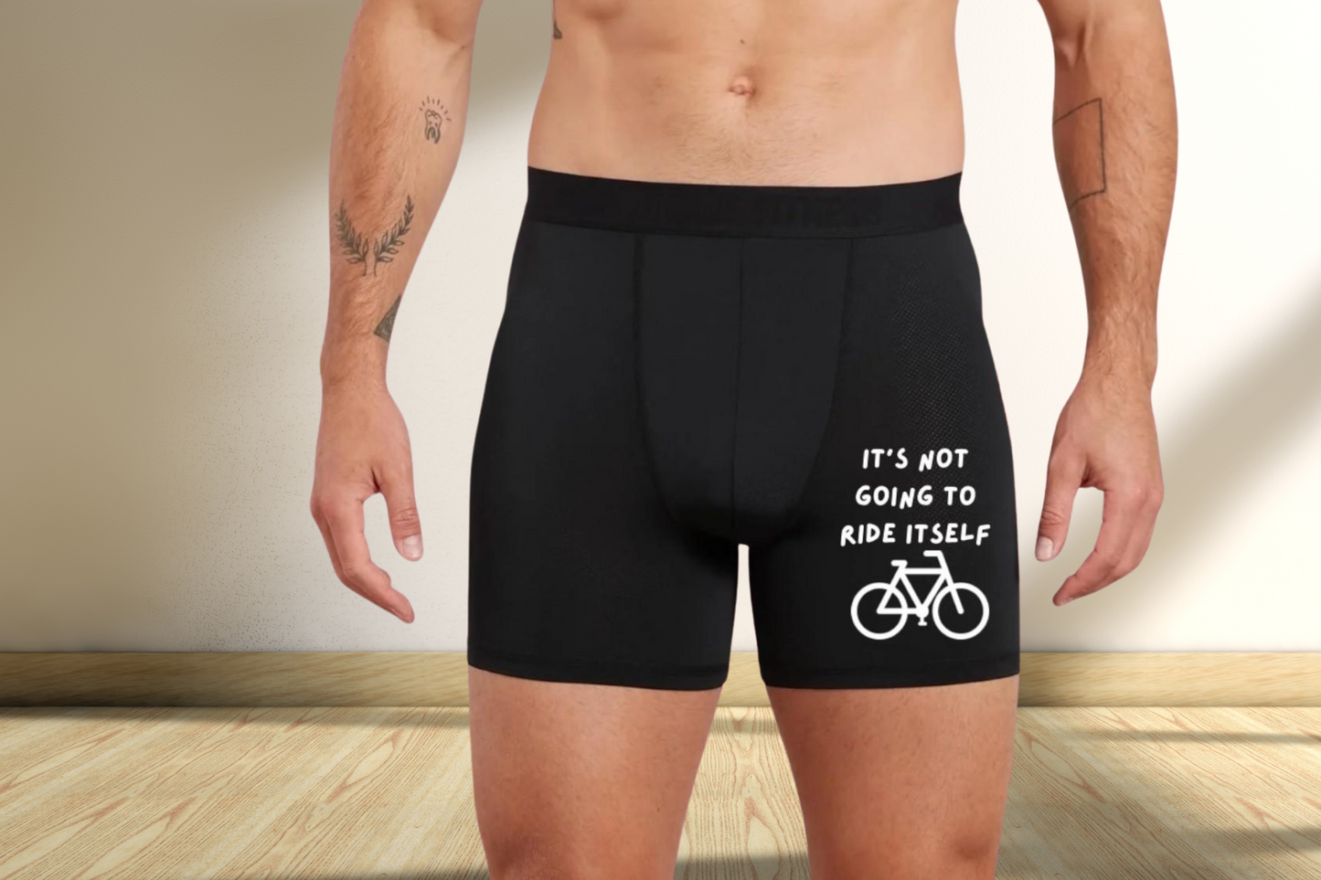 Funny 'Won't Ride Itself' Black Boxers