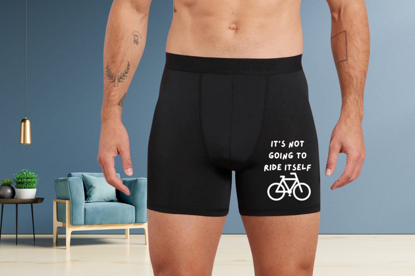 Funny 'Won't Ride Itself' Black Boxers