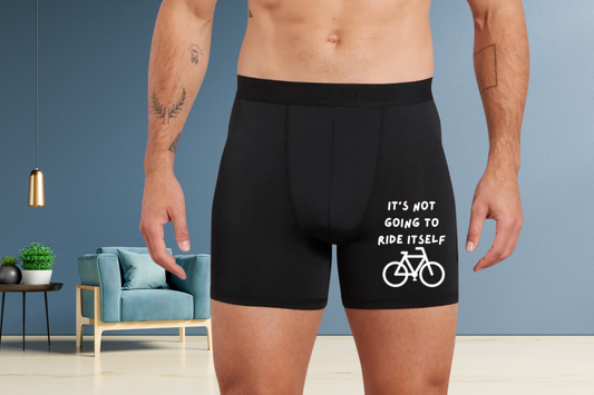 Funny 'Won't Ride Itself' Black Boxers