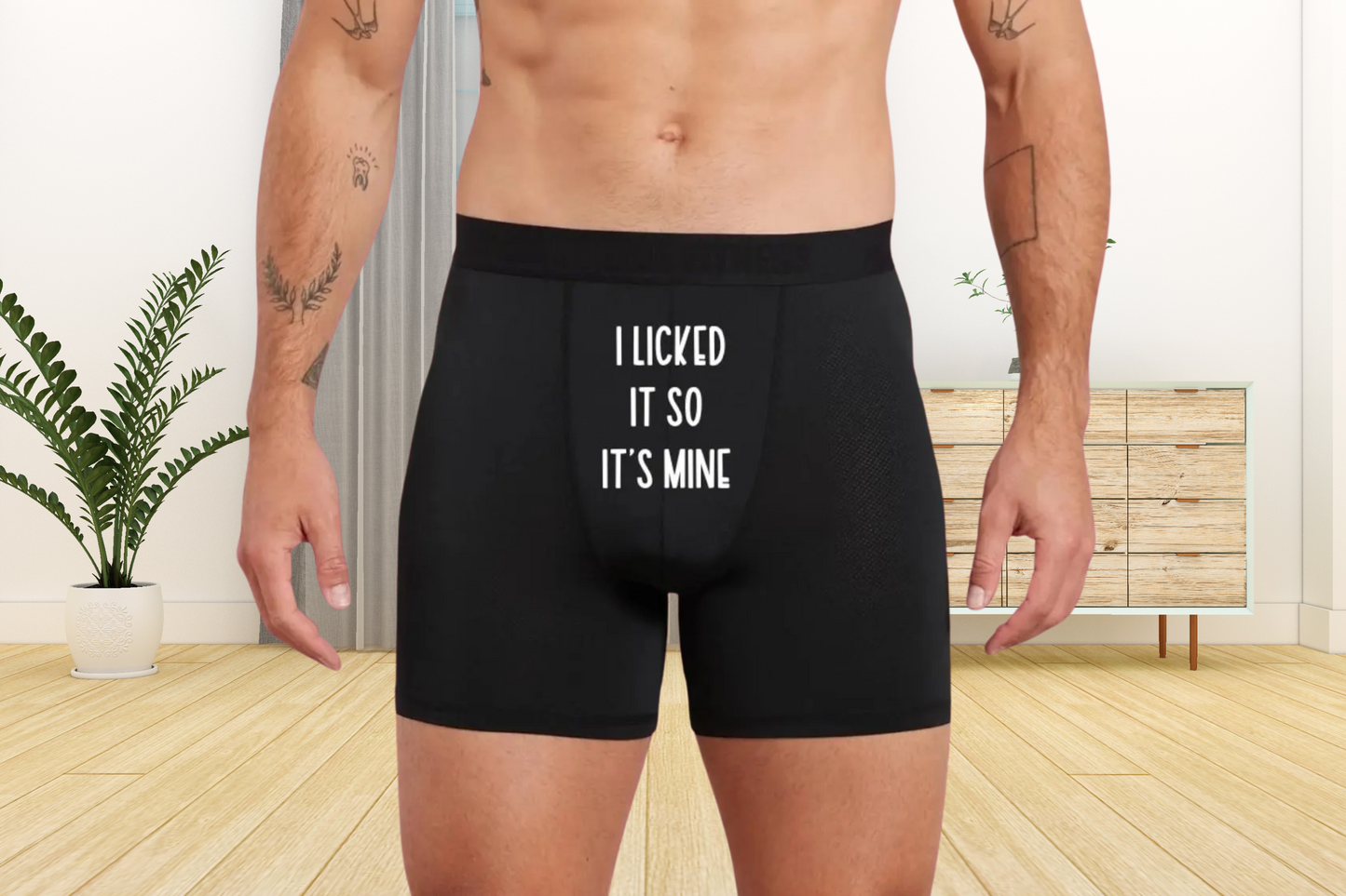 Funny 'I Licked It' Black Boxers