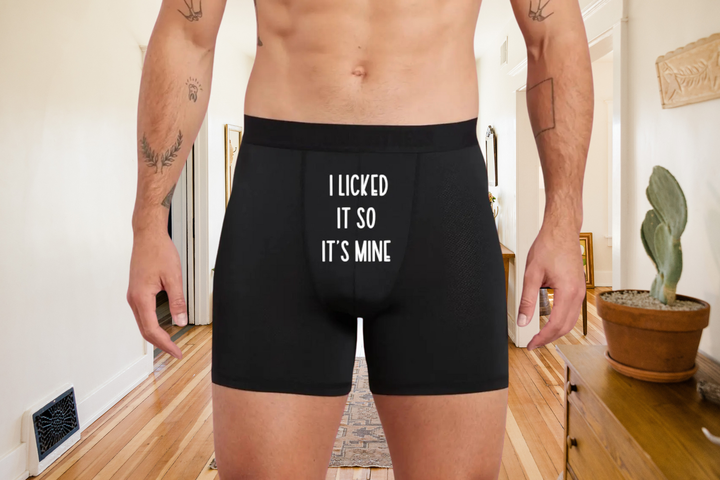 Funny 'I Licked It' Black Boxers