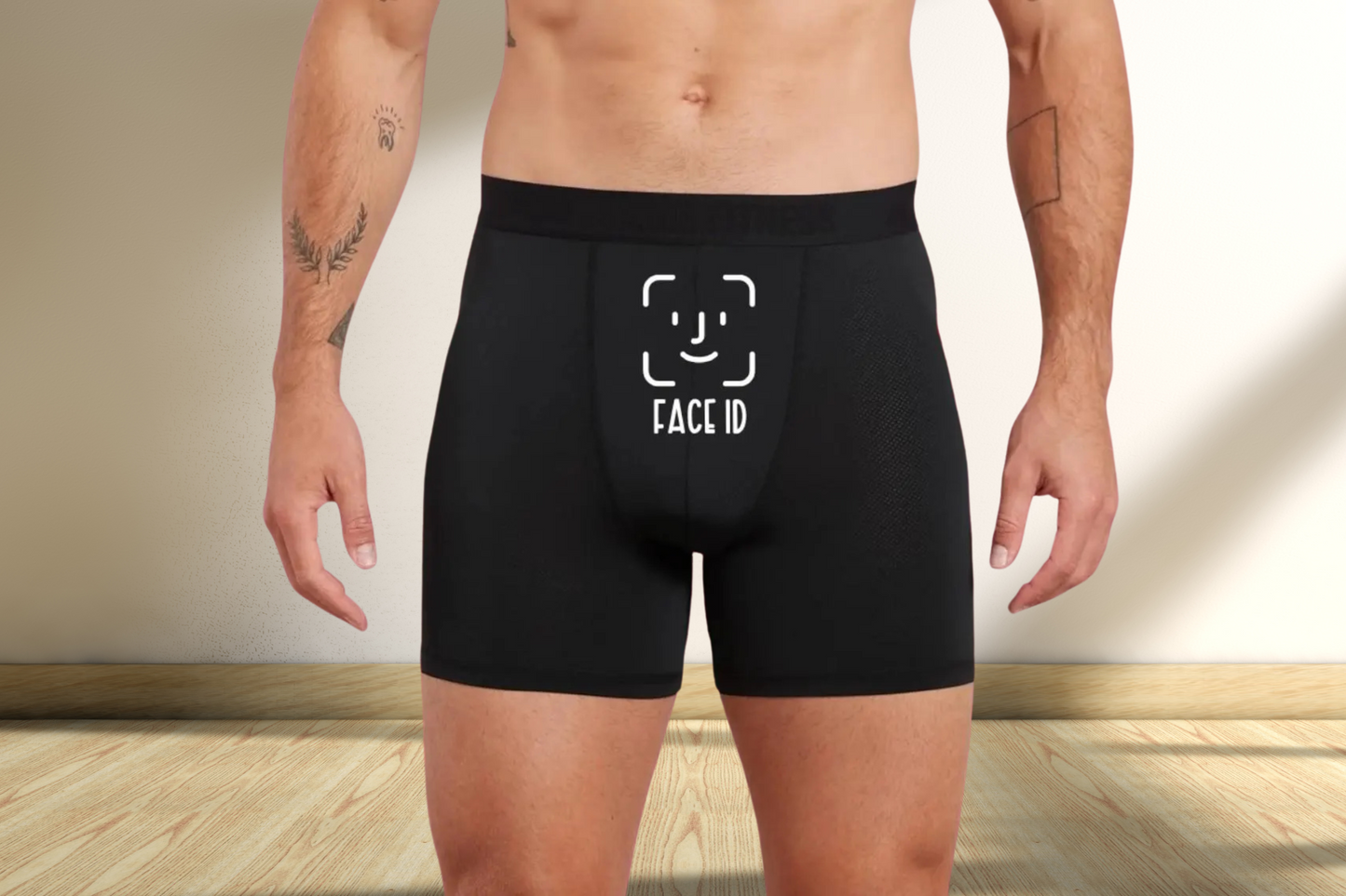 Funny Face ID Black Cotton Boxers