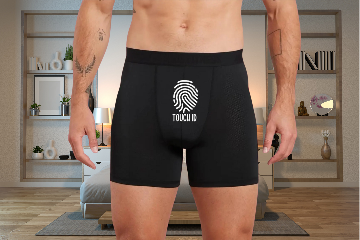 Funny Touch ID Black Boxer Briefs