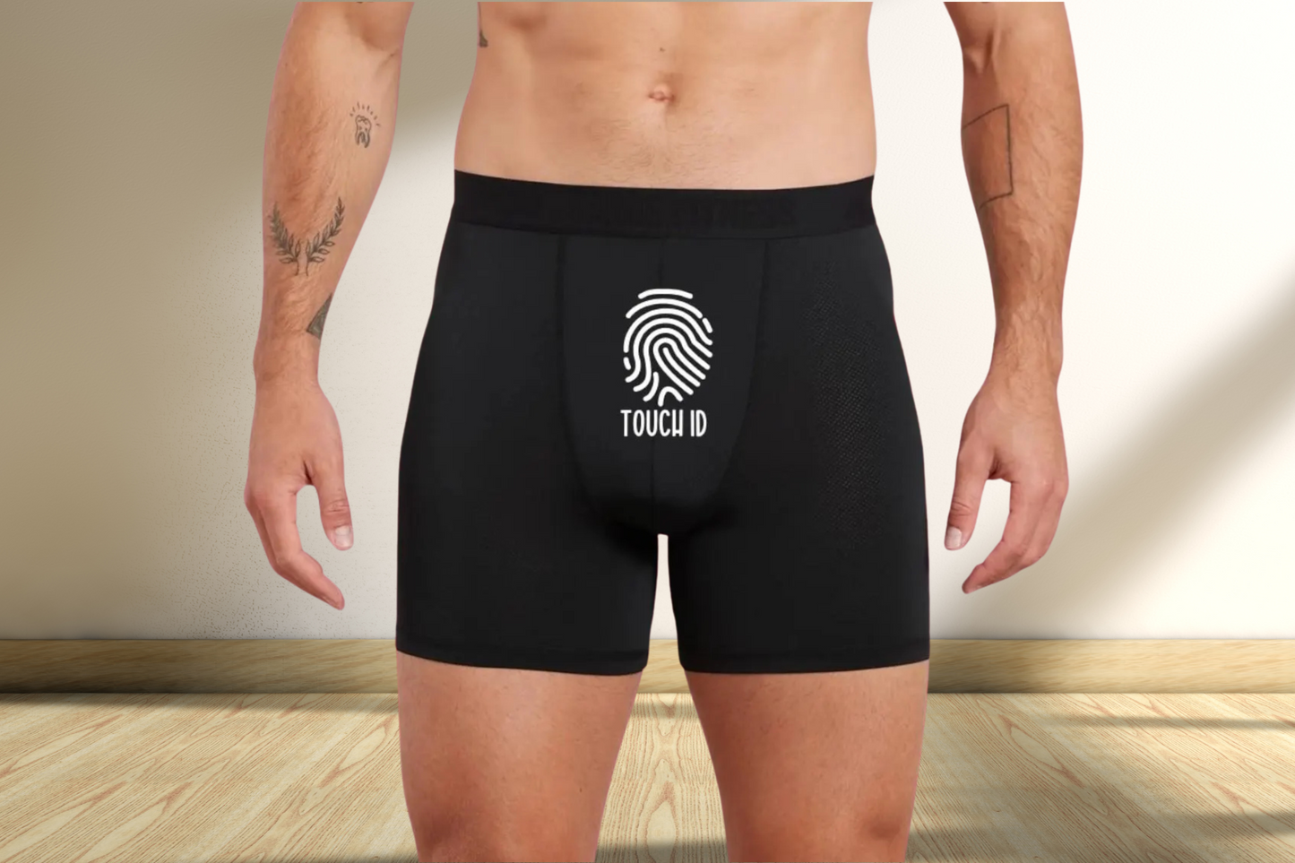 Funny Touch ID Black Boxer Briefs