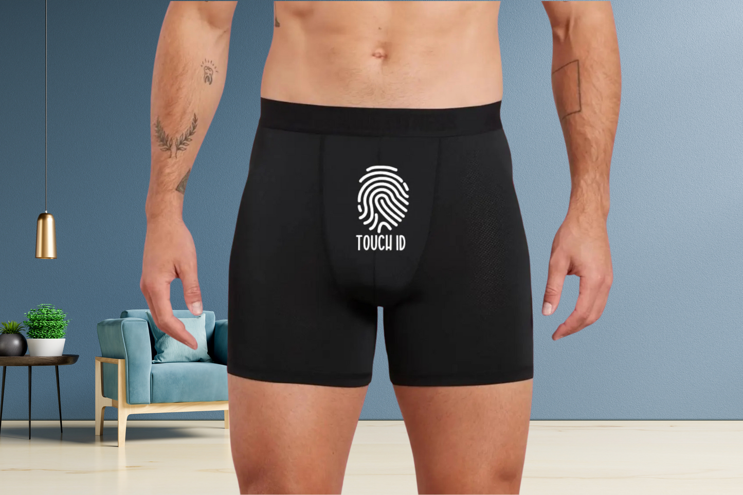 Funny Touch ID Black Boxer Briefs