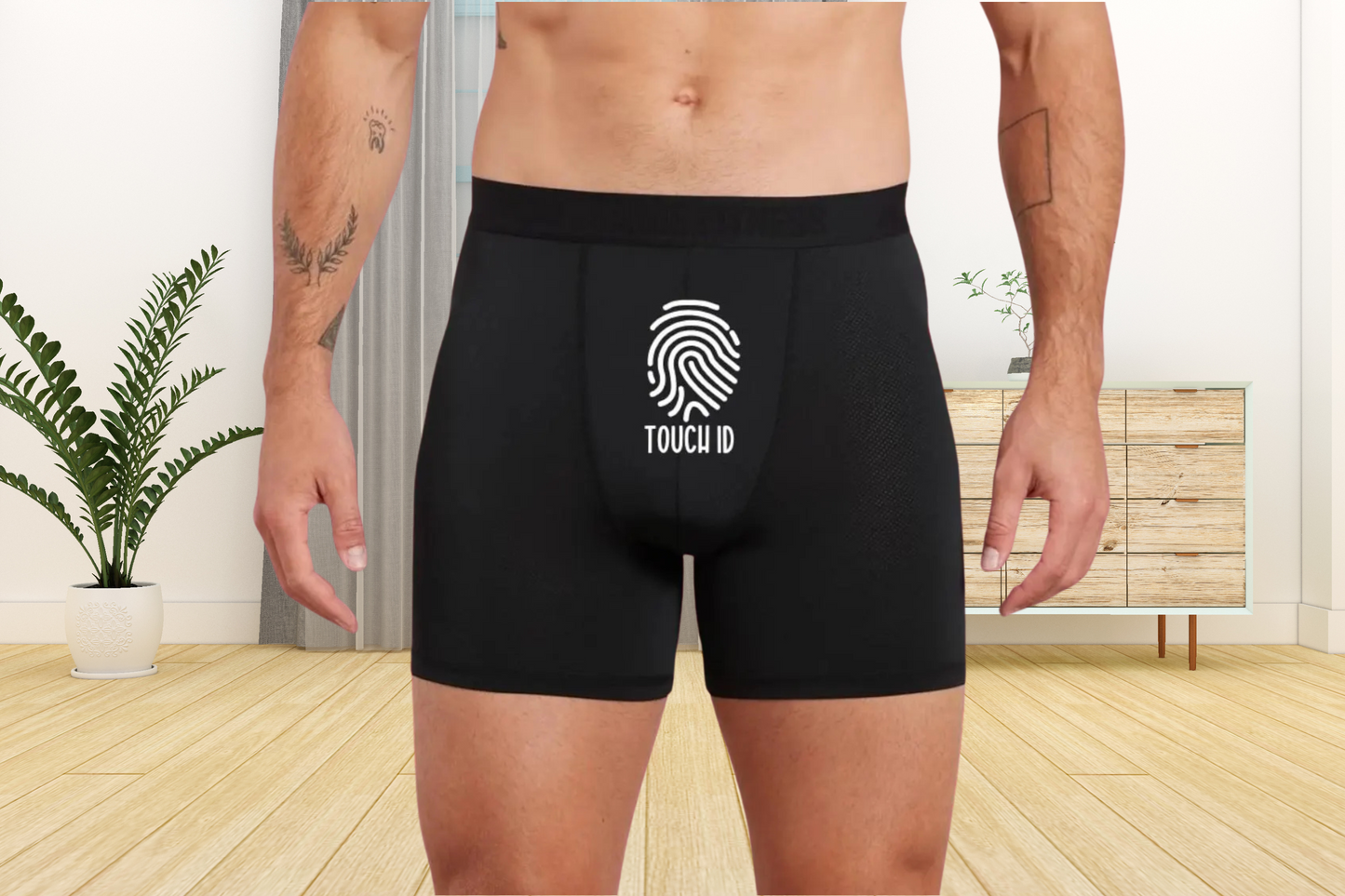 Funny Touch ID Black Boxer Briefs