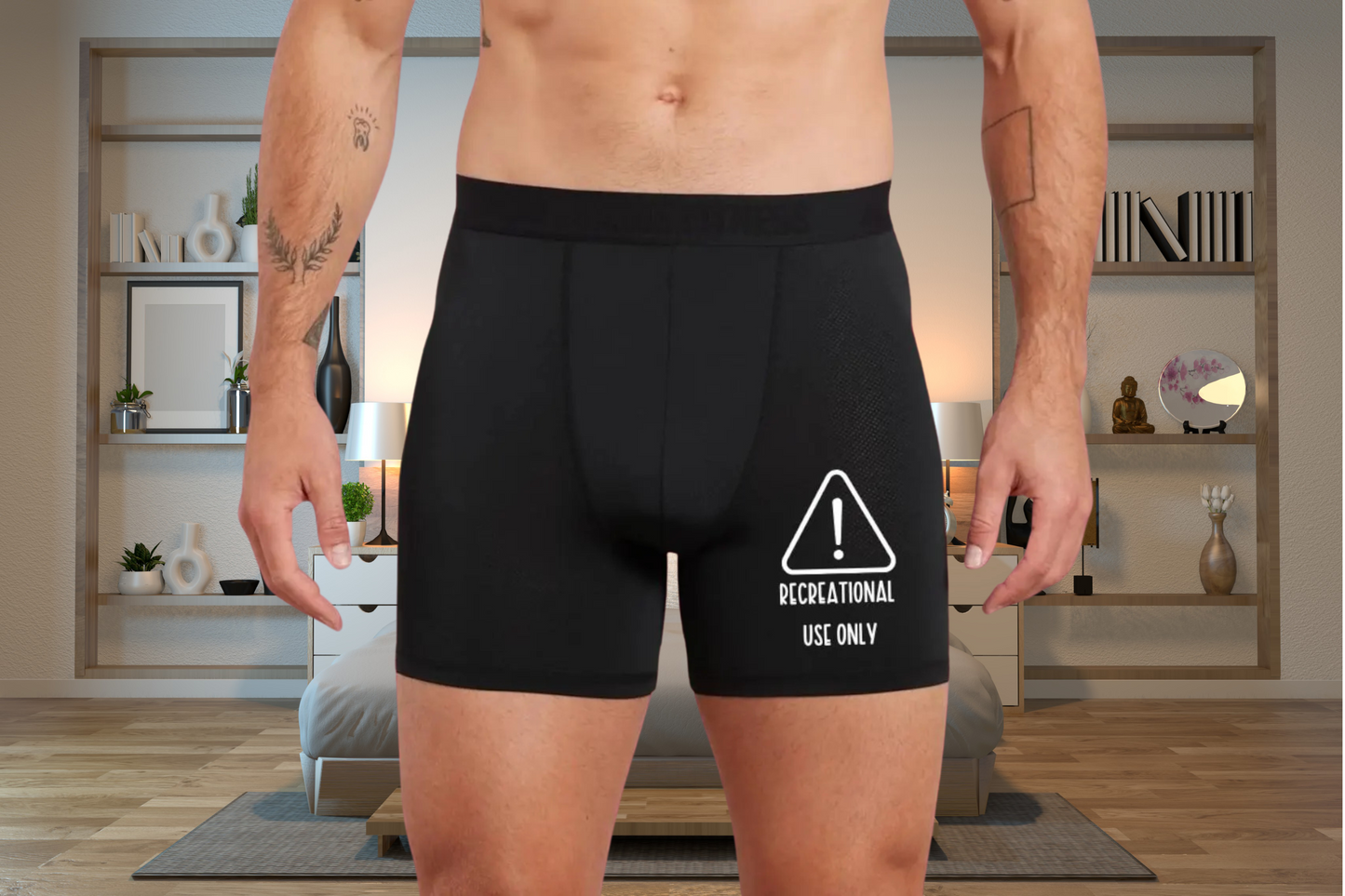 Funny 'Recreational Use Only' Black Boxers