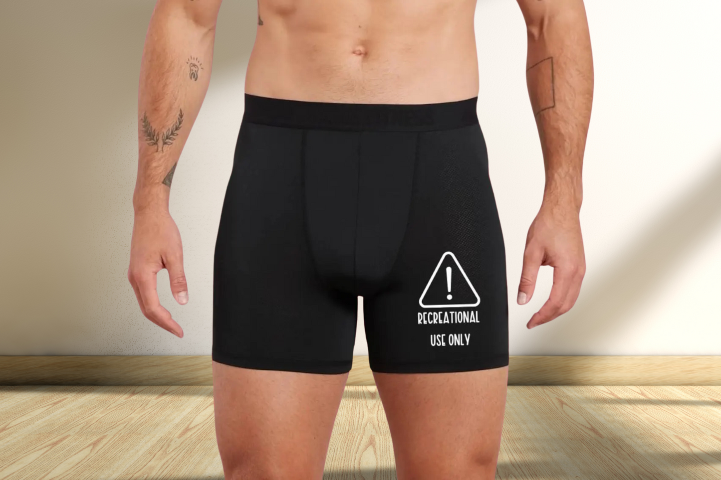 Funny 'Recreational Use Only' Black Boxers