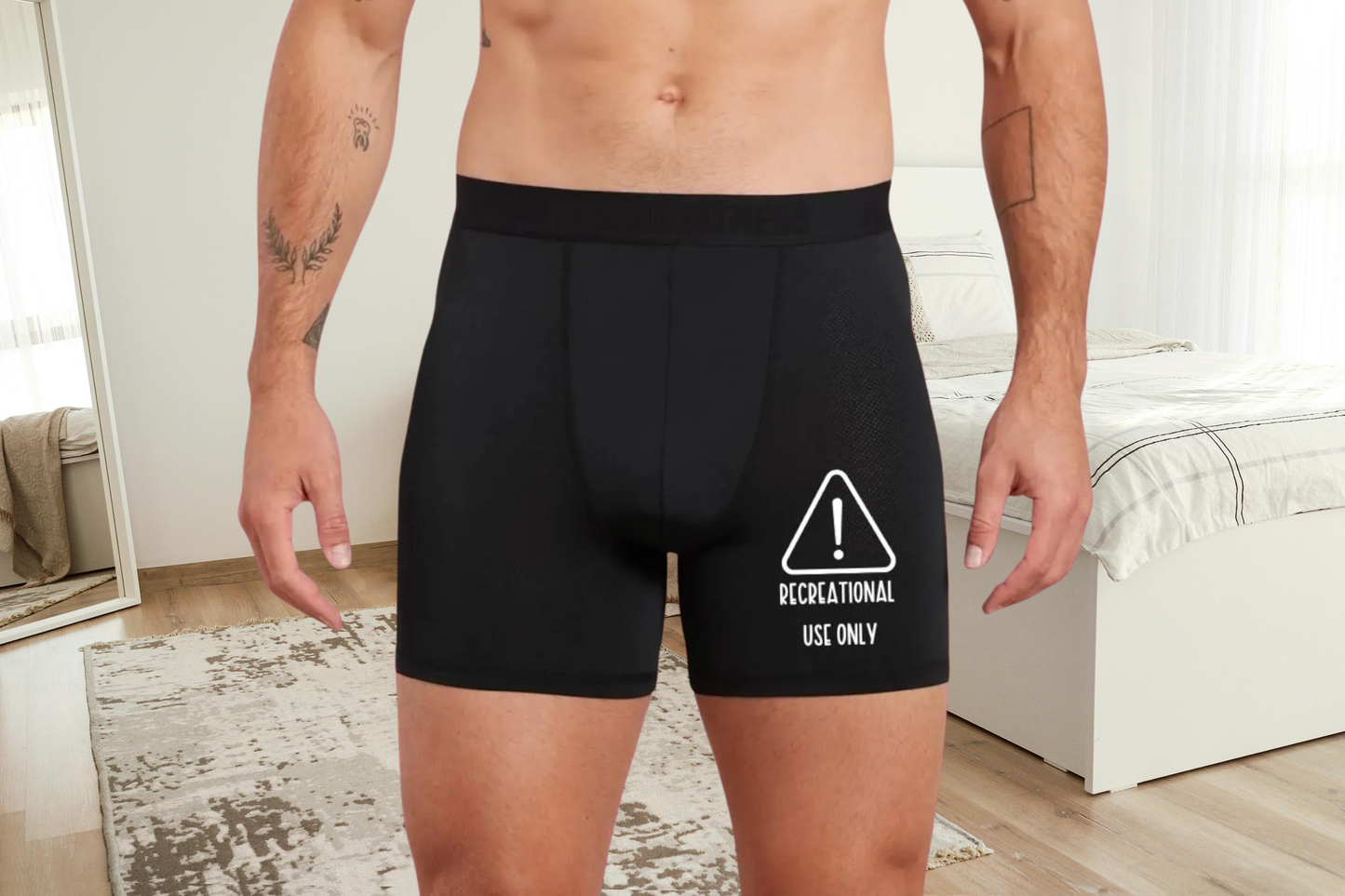 Funny 'Recreational Use Only' Black Boxers