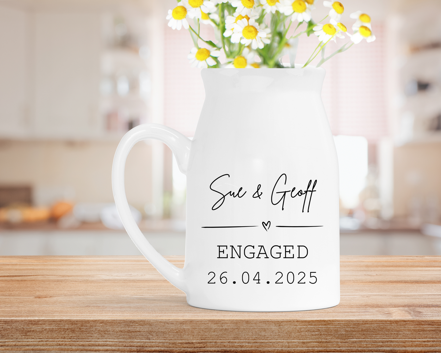 Personalised Engagement Milk Jug Vase