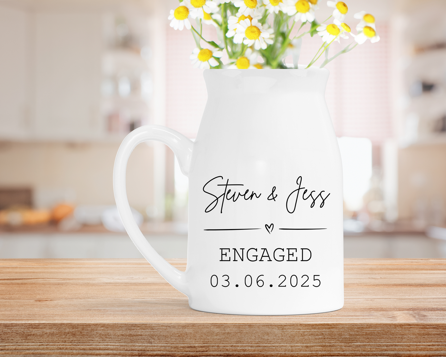 Personalised Engagement Milk Jug Vase