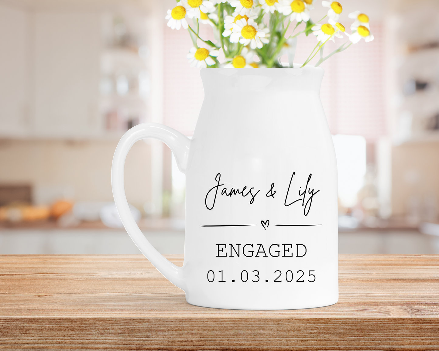 Personalised Engagement Milk Jug Vase