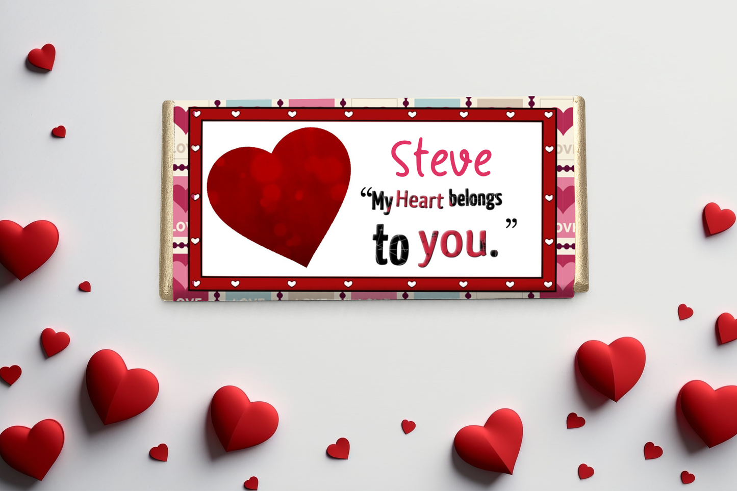 Personalised Chocolate Bar | My Heart Belongs To You