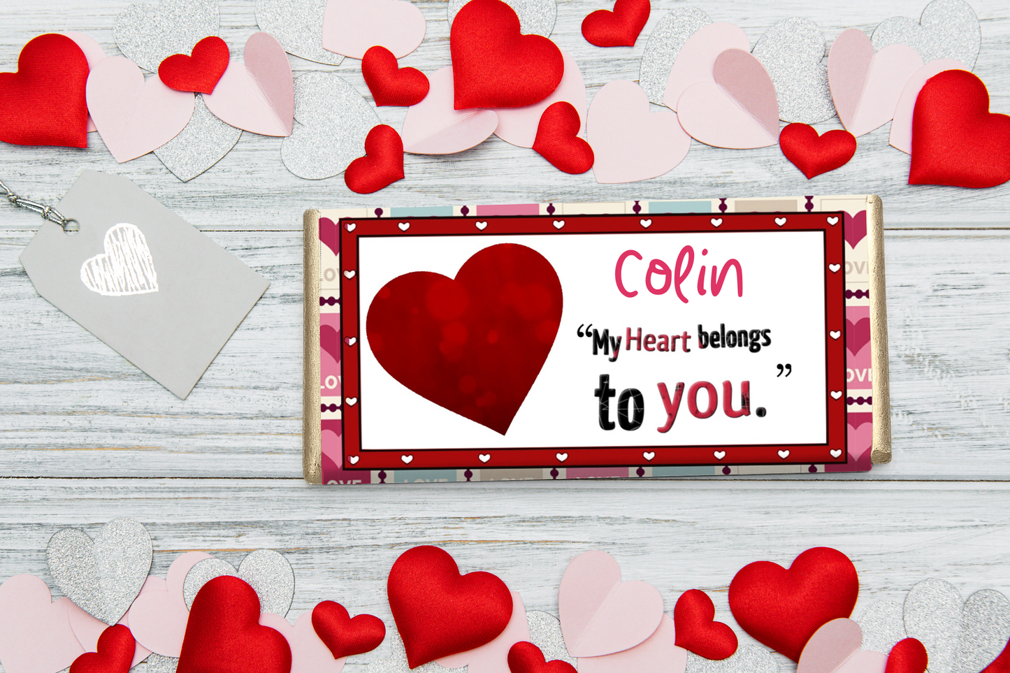 Personalised Chocolate Bar | My Heart Belongs To You