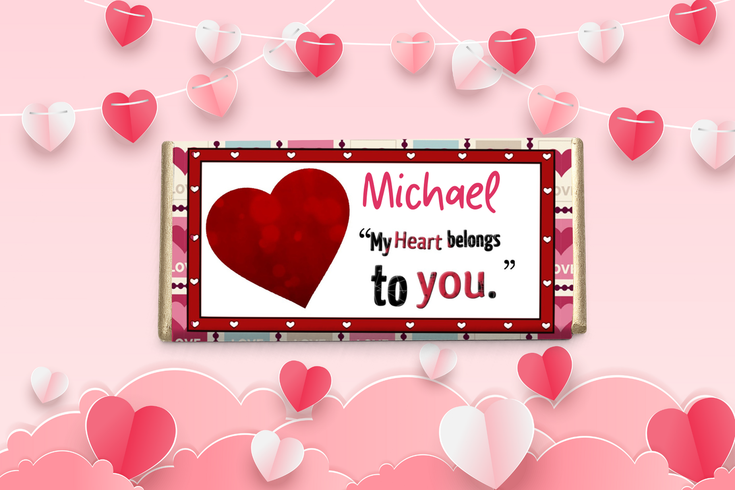 Personalised Chocolate Bar | My Heart Belongs To You