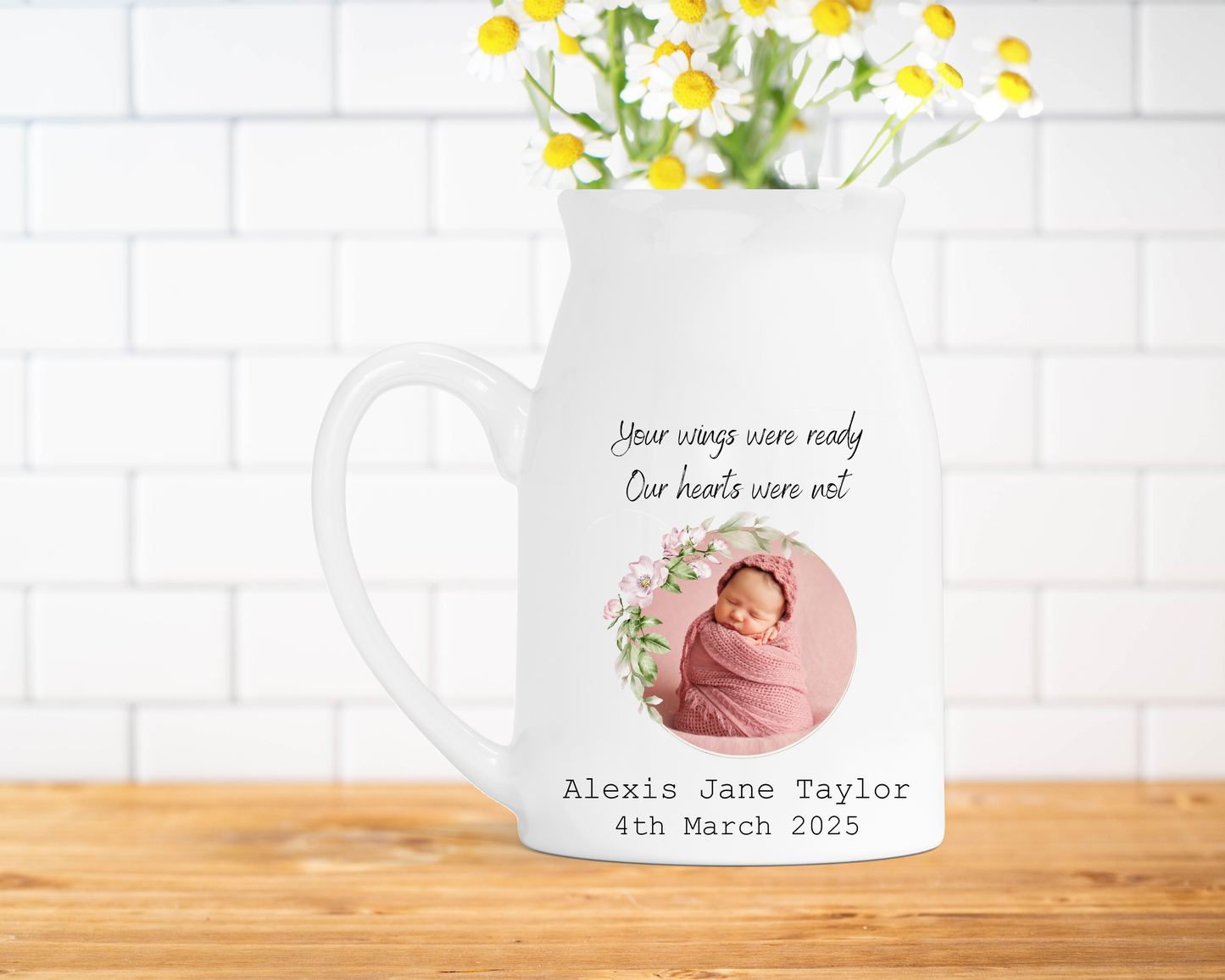 Personalised Memorial Milk Jug Vase
