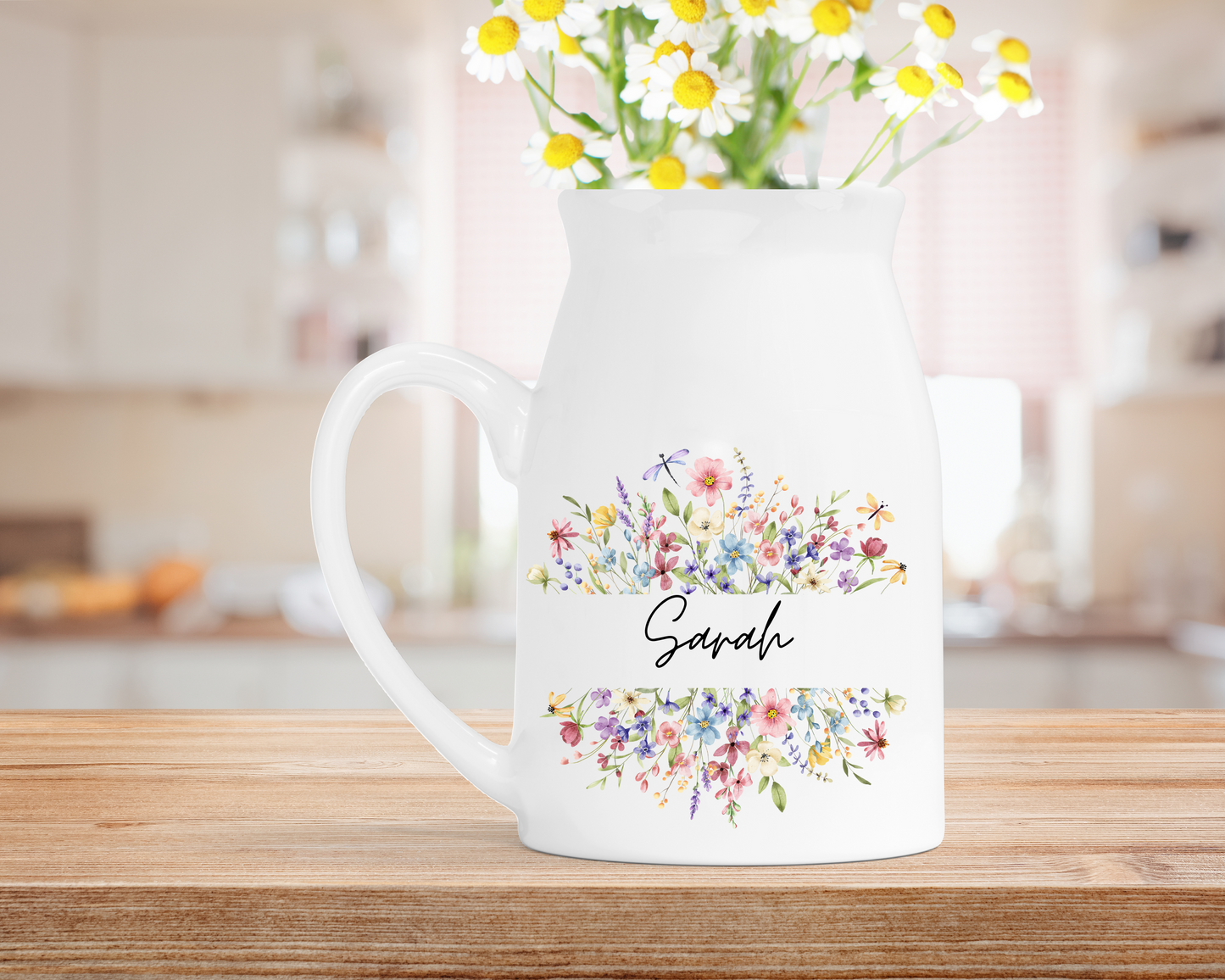 Personalised Floral Milk Jug Vase