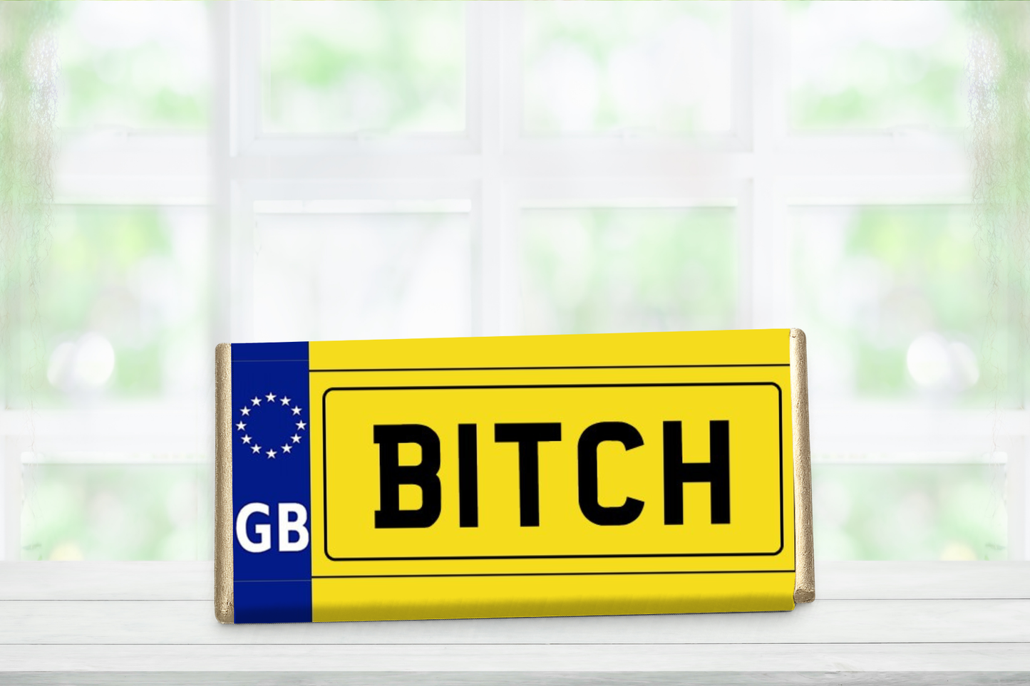 Personalised Rude Number Plate Chocolate Bar