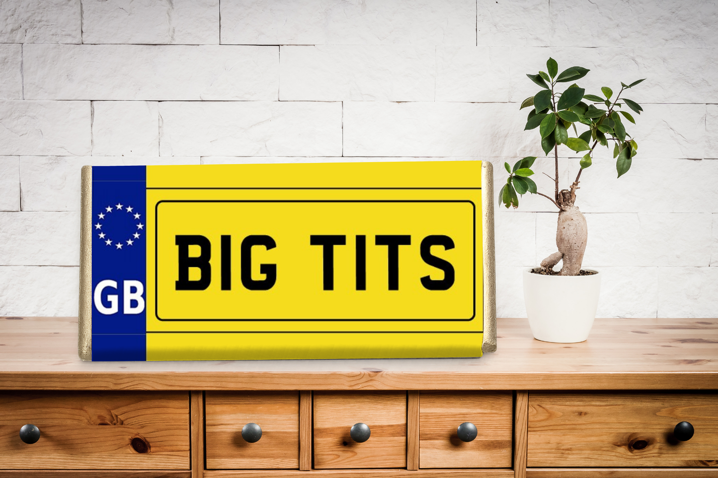 Personalised Rude Number Plate Chocolate Bar